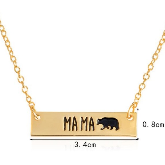 Mama Bear Gold Bar Necklace - Picture 3 of 5